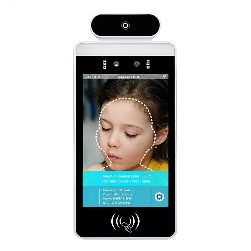 

8 Inch Touch Screen Android Biometric Face Recognition Temperature Instruments Time Attendance Access Control System