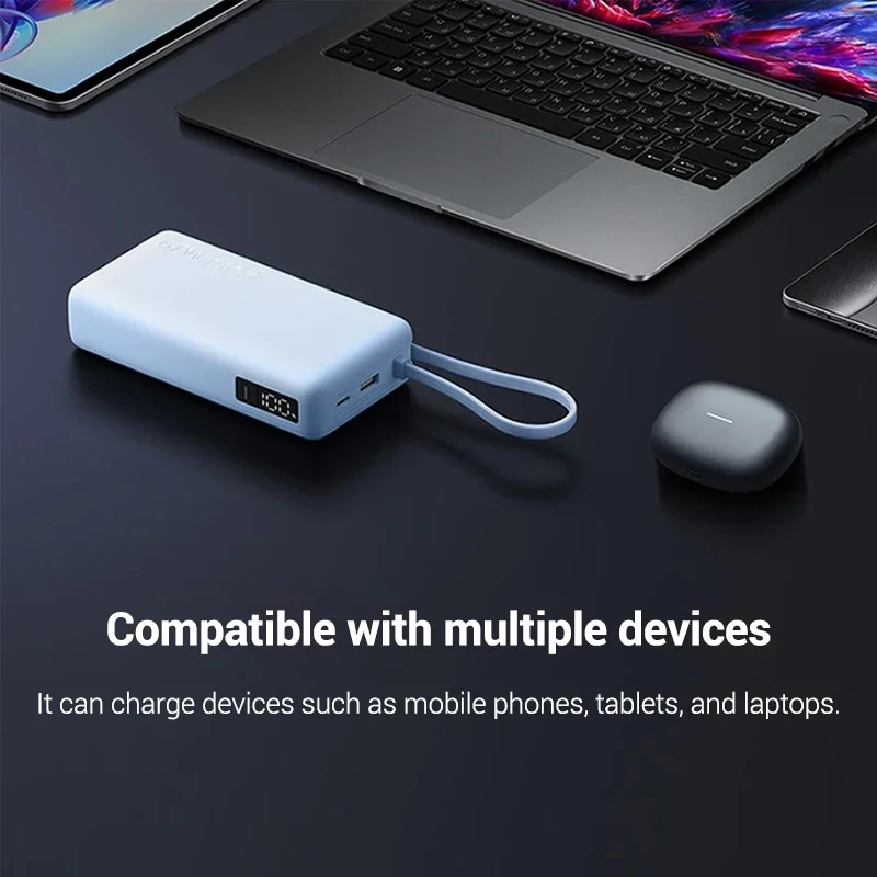 Фото Портативный внешний аккумулятор Xiaomi 20000 мАч, 67 Вт макс., со встроенным кабелем USB-C и цифровым дисплеем для iPhone 17+ и MacBook №3