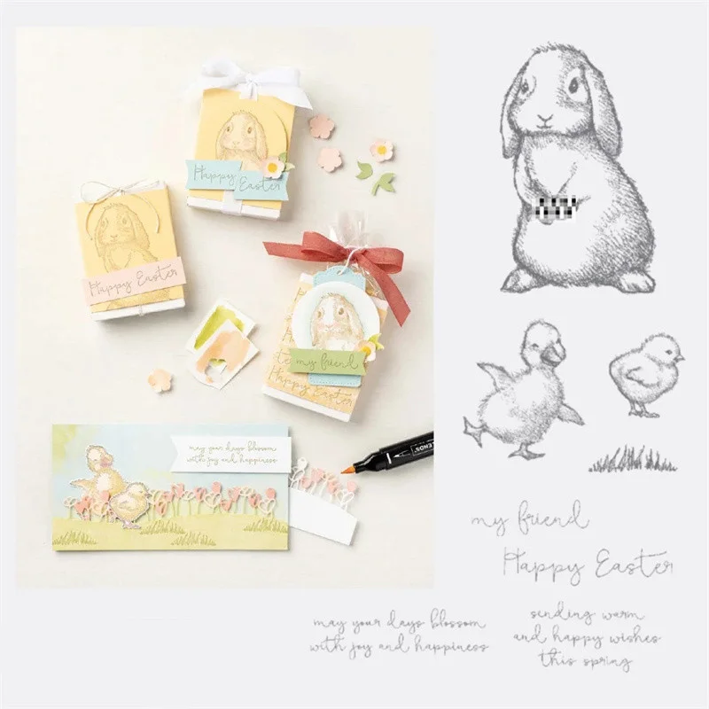 

Sketch Rabbit Metal Cutting Dies and Stamp For Decorating Diy Wishing Greeting Cards Scrapbook Album Embossing Craft Dies 2023