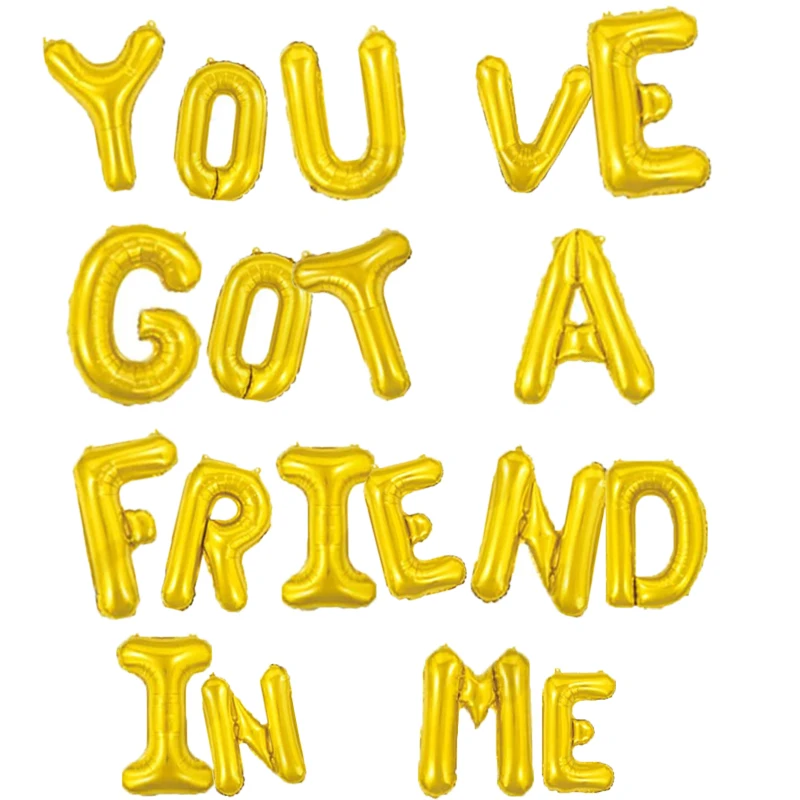 

JOYMEMO 18 Inch Gold You've Got A Friend In Me Balloons Banner for Friends Gathering Birthday Party Decoration Supplies