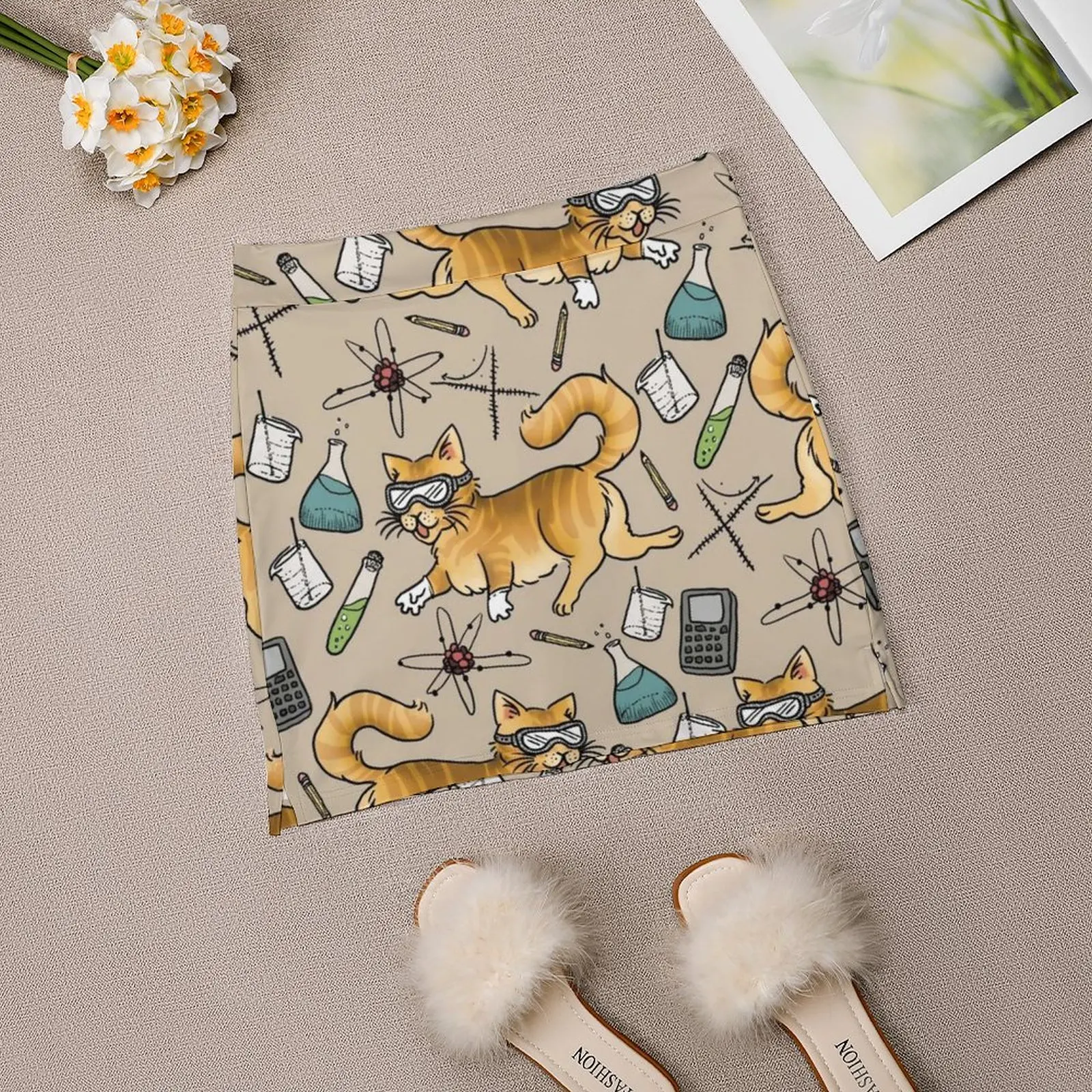 Stem Cats Women's skirt With Pocket Vintage Skirt Printing A Line Skirts Summer Clothes Science Technology Math Chemistry