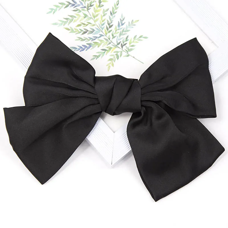 

New Women Vintage Big Hairpin Bow Cute Hair Clips Satin Butterfly Bow Sweet Hairpin for Girl Hair Accessories Bowknot Hairgrip