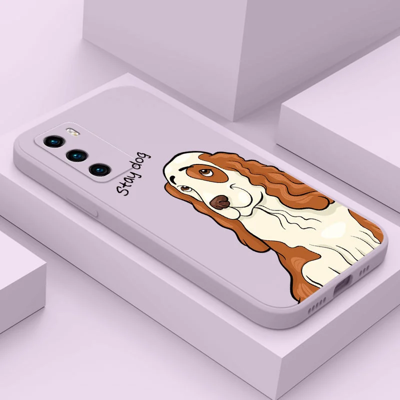 

Leisurely Puppy Phone Case For Huawei P40 P50 P30 P20 Pro Lite Nova 5t Y7A Mate 40 30 20 Pro Lite Liquid Silicone Cover