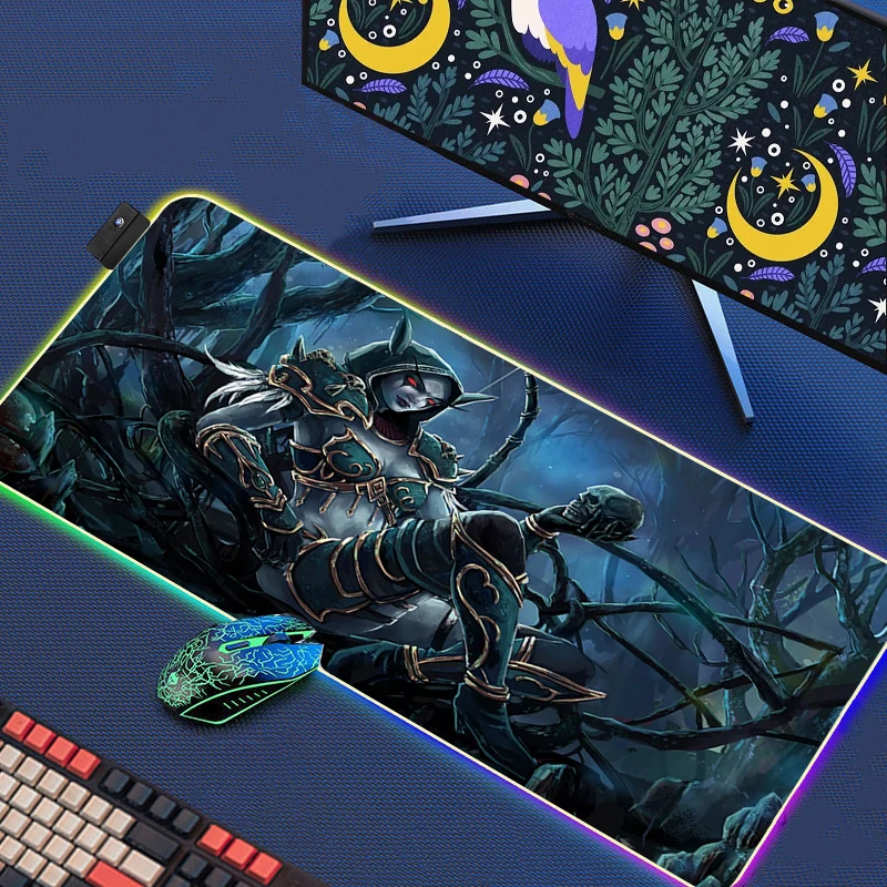 

World of Warcraft Extended Pad Table Mat Big Mousepepad Cheap Pc Gamer Cabinet Gaming Desk Accessories Back Light Led Mousepad