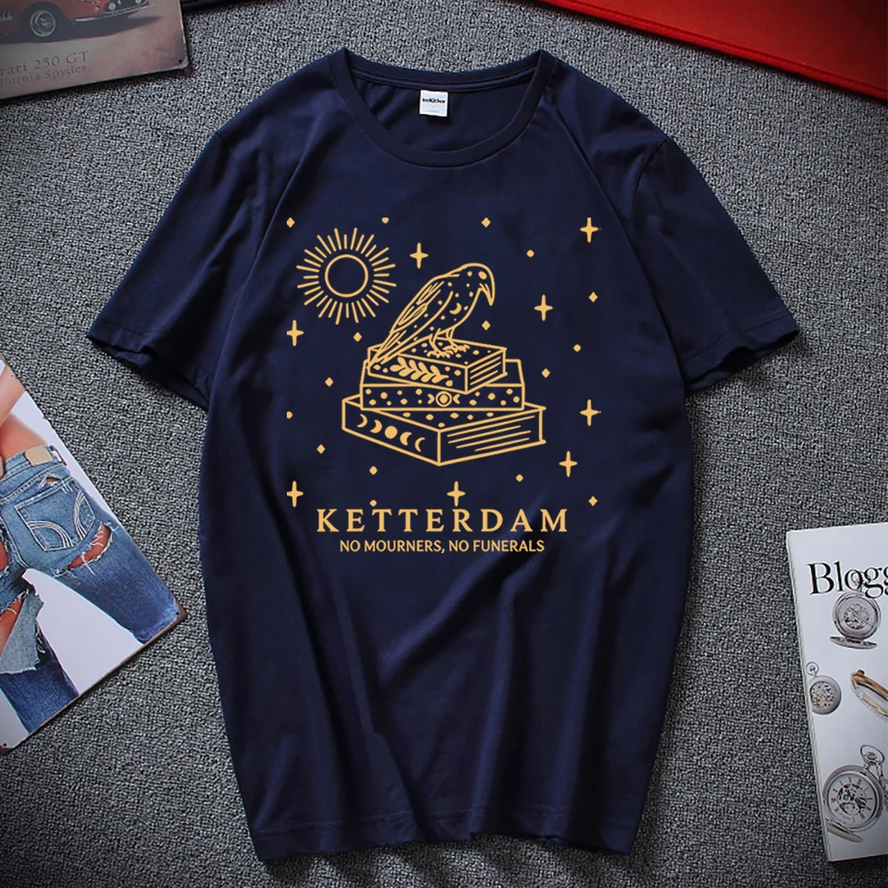 Футболка Six of Crows в стиле ретро, футболка Ketterdam Crow Club, футболки Grisha Shadow and Bone, унисекс, готическая, в стиле Dark Academia, книжная футболка, топы (art.: 3920db774729d) - 3920db774729d