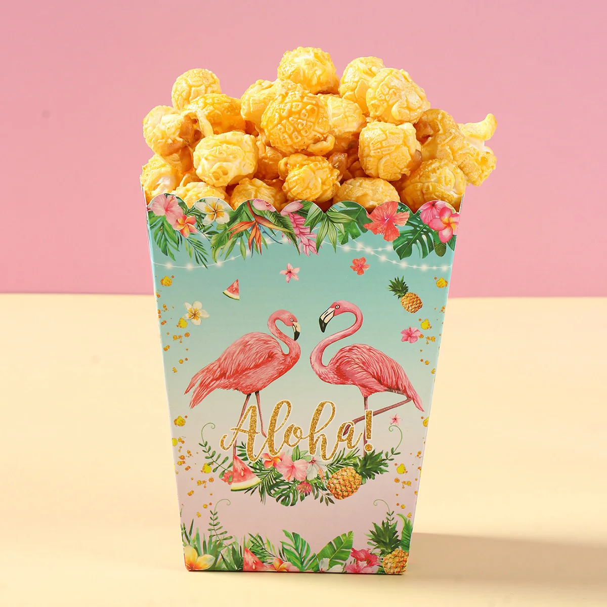 Гавайские гирлянды с фламинго коробка для попкорна летние пляжные украшения дня