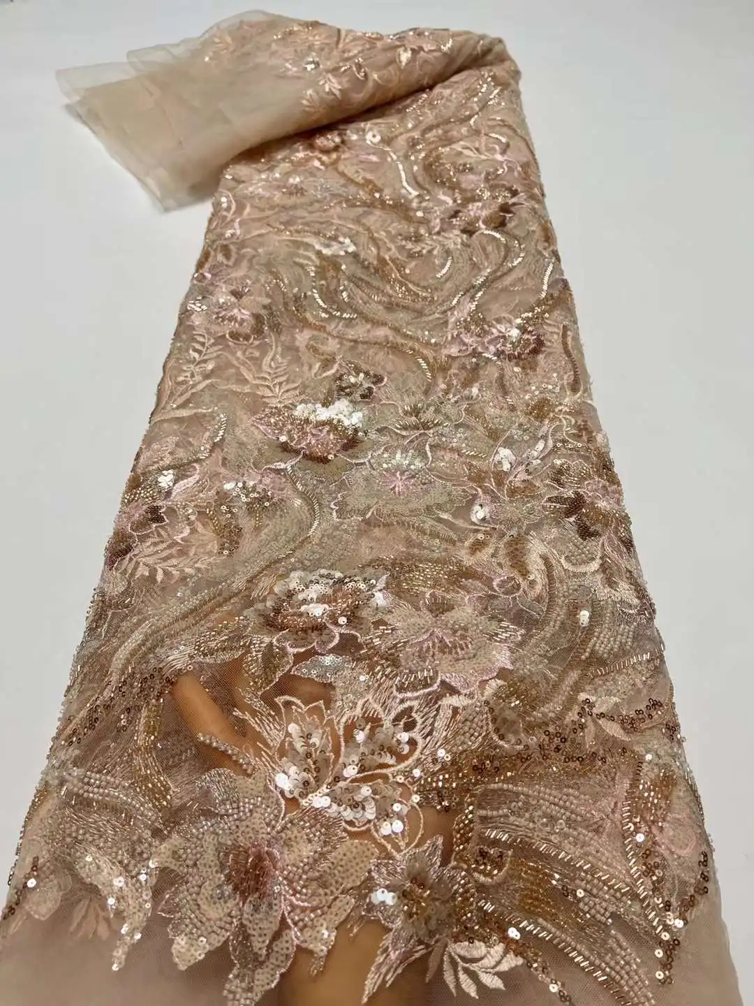 Новейшая африканская кружевная ткань с блестками 2024 Высококачественная вышивка