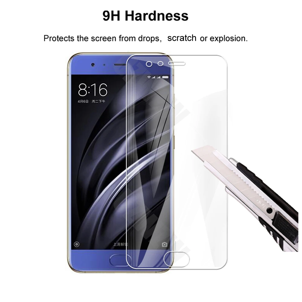 2pcs For Xiaomi Mi 6 Premium 2.5D 0.26mm Protective Tempered Glass Screen Protector HD Clear