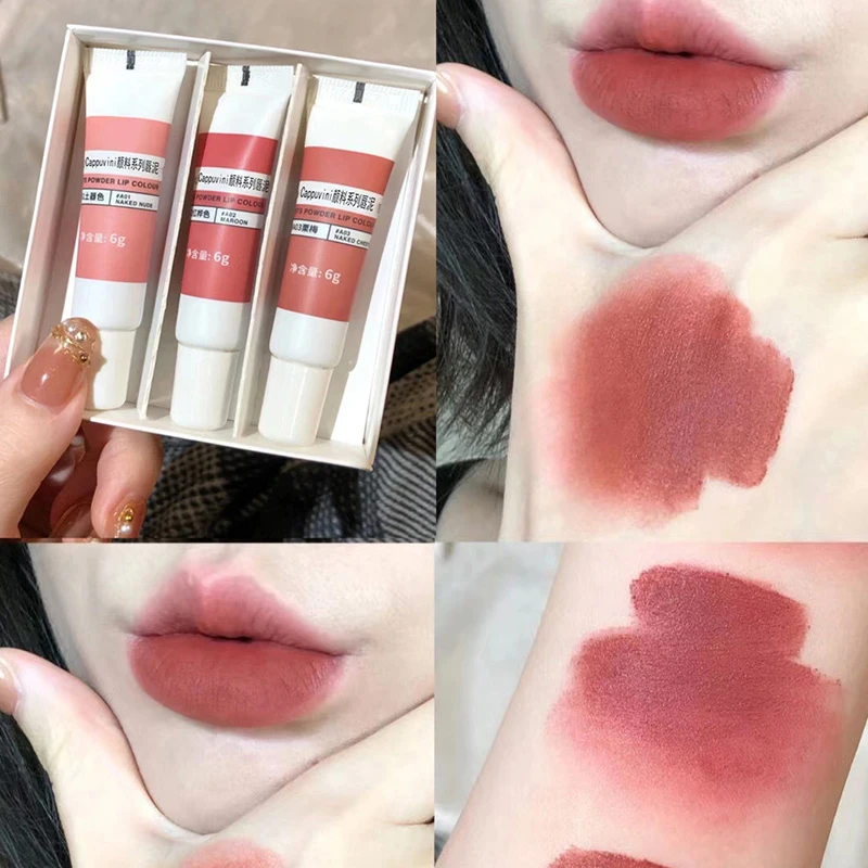 

Nude Lipstick Velvet Matte Liquid Lipstick Waterproof Lip Gloss Long Lasting Sexy Women Lip Tint Mud Cosmetics Makeup