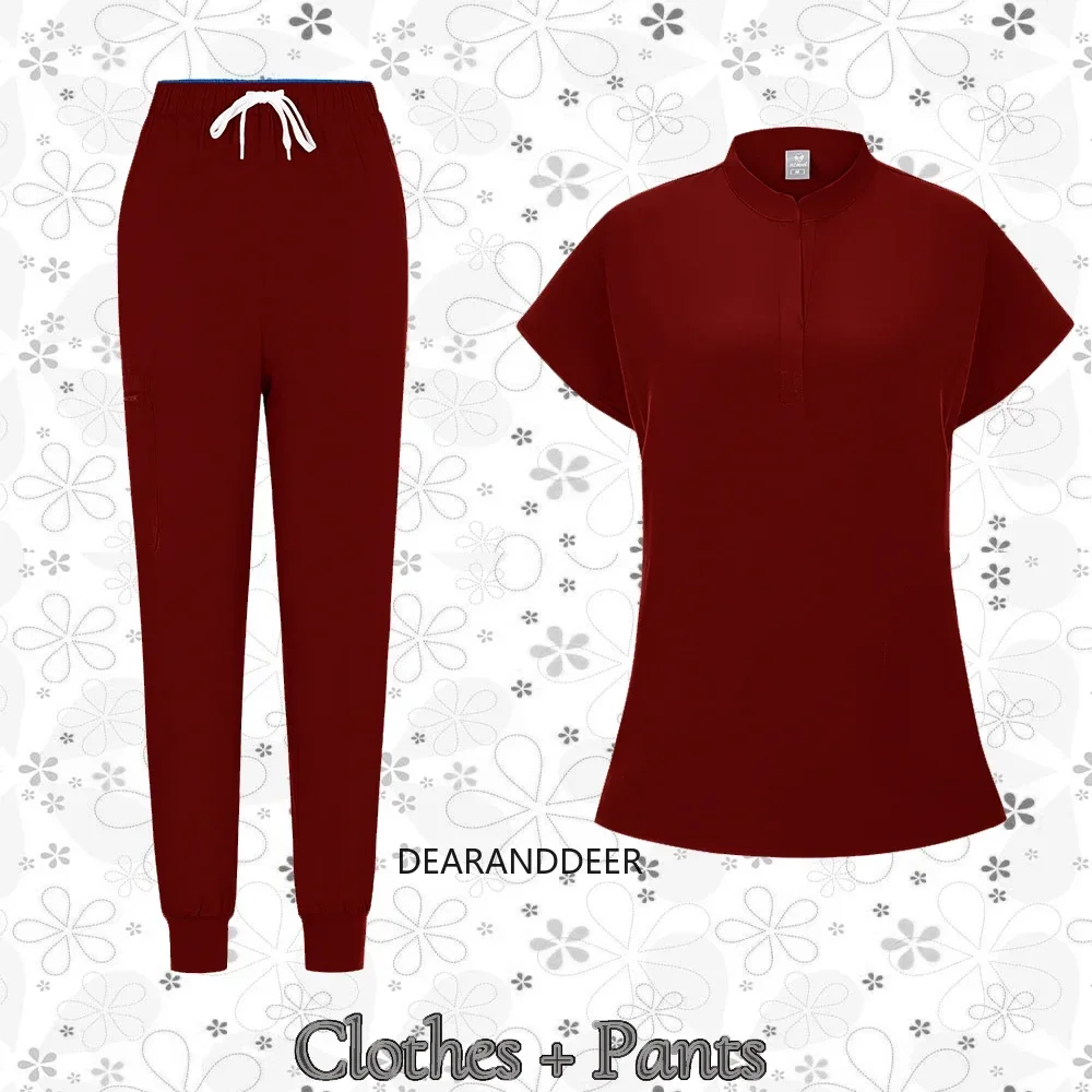 Fashion medical smock clinical surgery suit set for women hospital beauty salon dental clinic nurse accessories work clothes