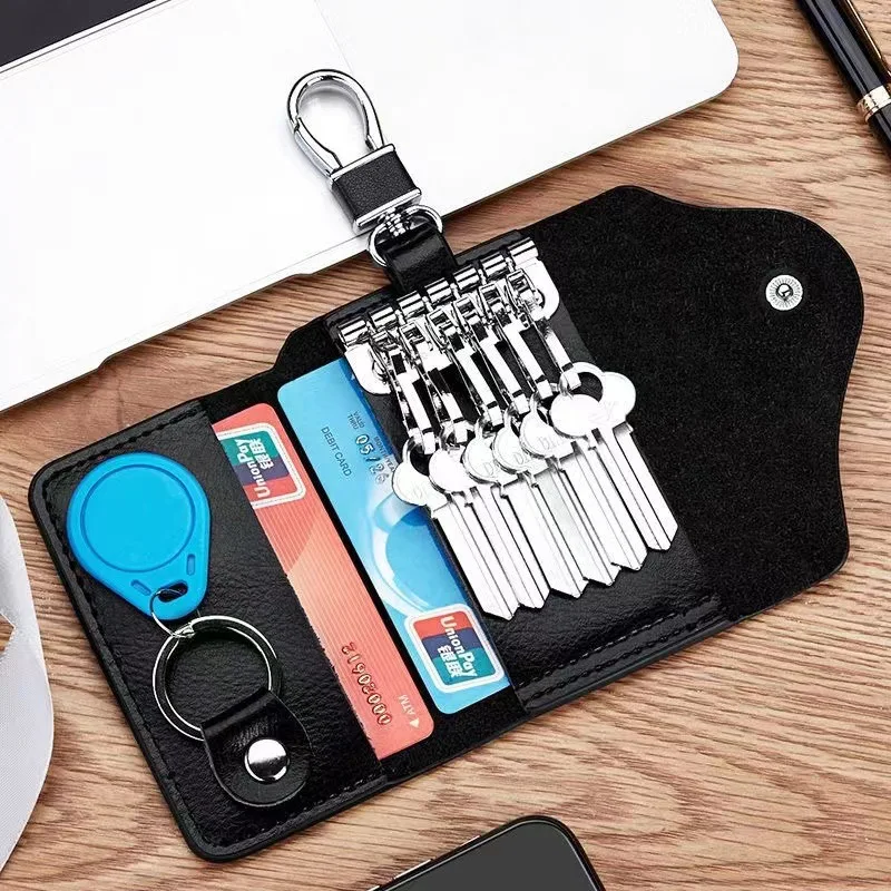 

Men's Genuine Leather Coin Purse Keychain Wallet Women‘s Large Capacity Zipper Car Key Card Holder Organizer Case Mini Bag Pouch
