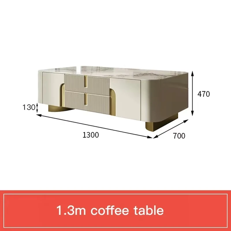 Armoire TV de Luxe Rectangulaire Столы Ценales Affichage Blanc Шведский стол с давлением Монеты Ronds Table Basse