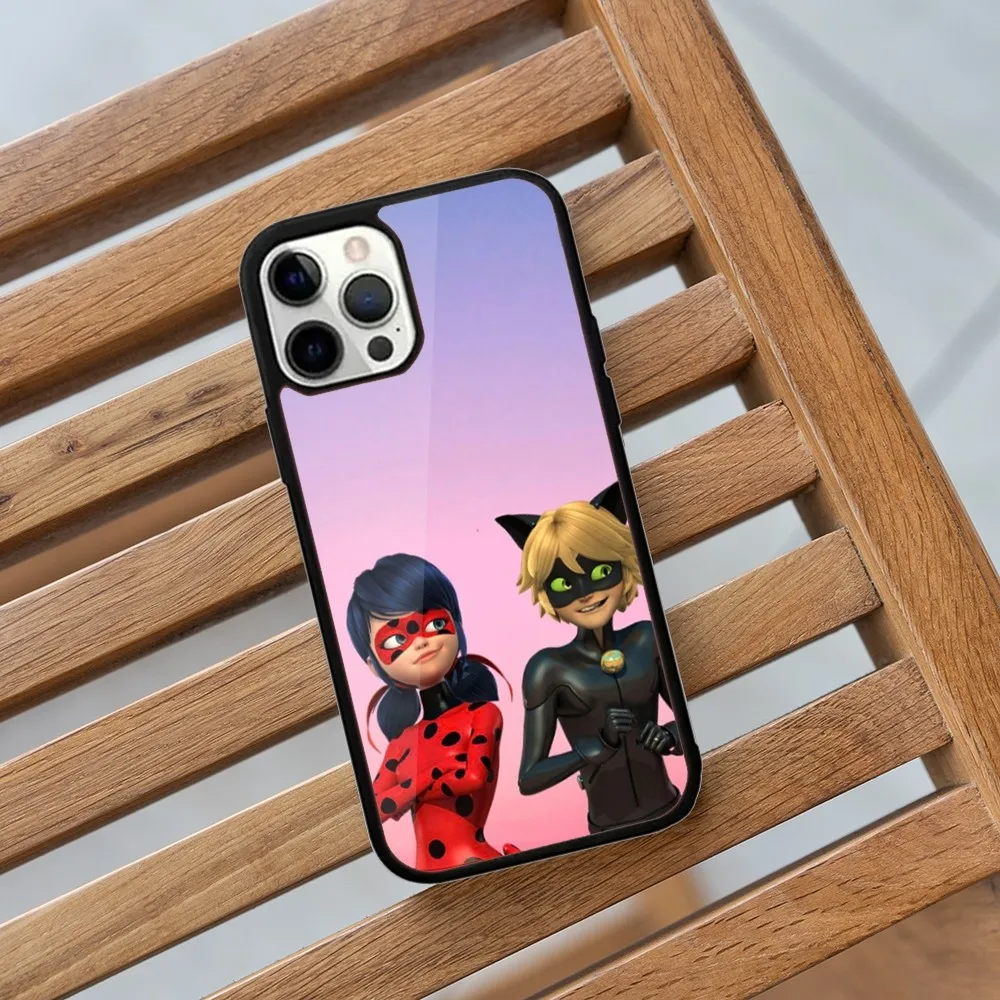 Cat Noir Couple Phone Case For iPhone 16 15 14 13 12 11 Plus Pro Max Mini L-Ladybug Magsafe Magnetic Wireless Charging