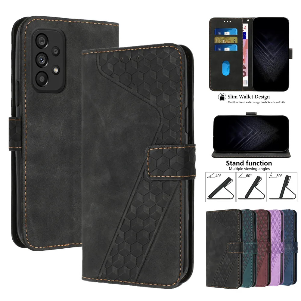 

Geometric Leather Flip Case for Galaxy A73 A53 A33 A23 A13 A72 A52 A42 A32 A22 A12 A70 A50 A71 A51 A41 A31 A40 A21S Wallet Cover