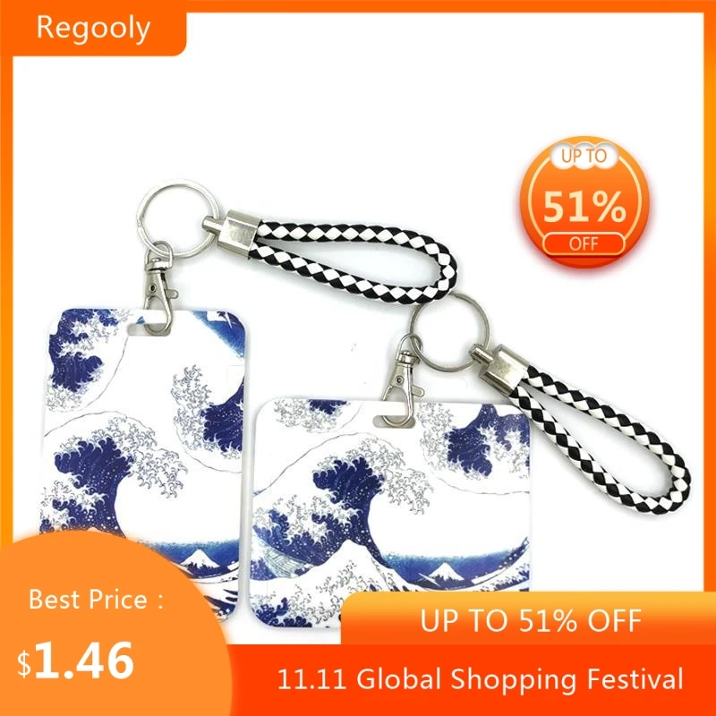 

Kanagawa Hokusai Wave Key lanyard Car KeyChain ID Card Pass Gym Mobile Phone Badge Kids Key Ring Holder Jewelry Decorations