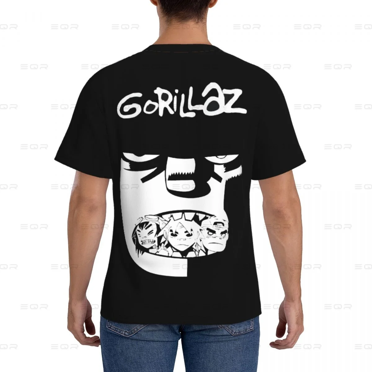 Крутая Музыкальная Группа Gorillaz скейтборд Мужская футболка с круглым вырезом