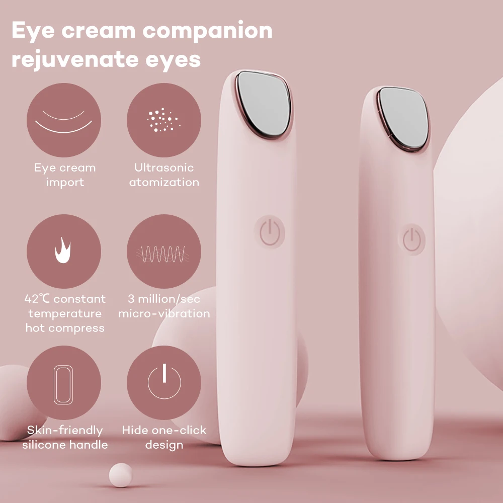 

Hot Compress Eye Beauty Device Ultrasonic Induction Vibration Eye Massager Lighten Dark Circles Remove Eye Wrinkles Eye Care