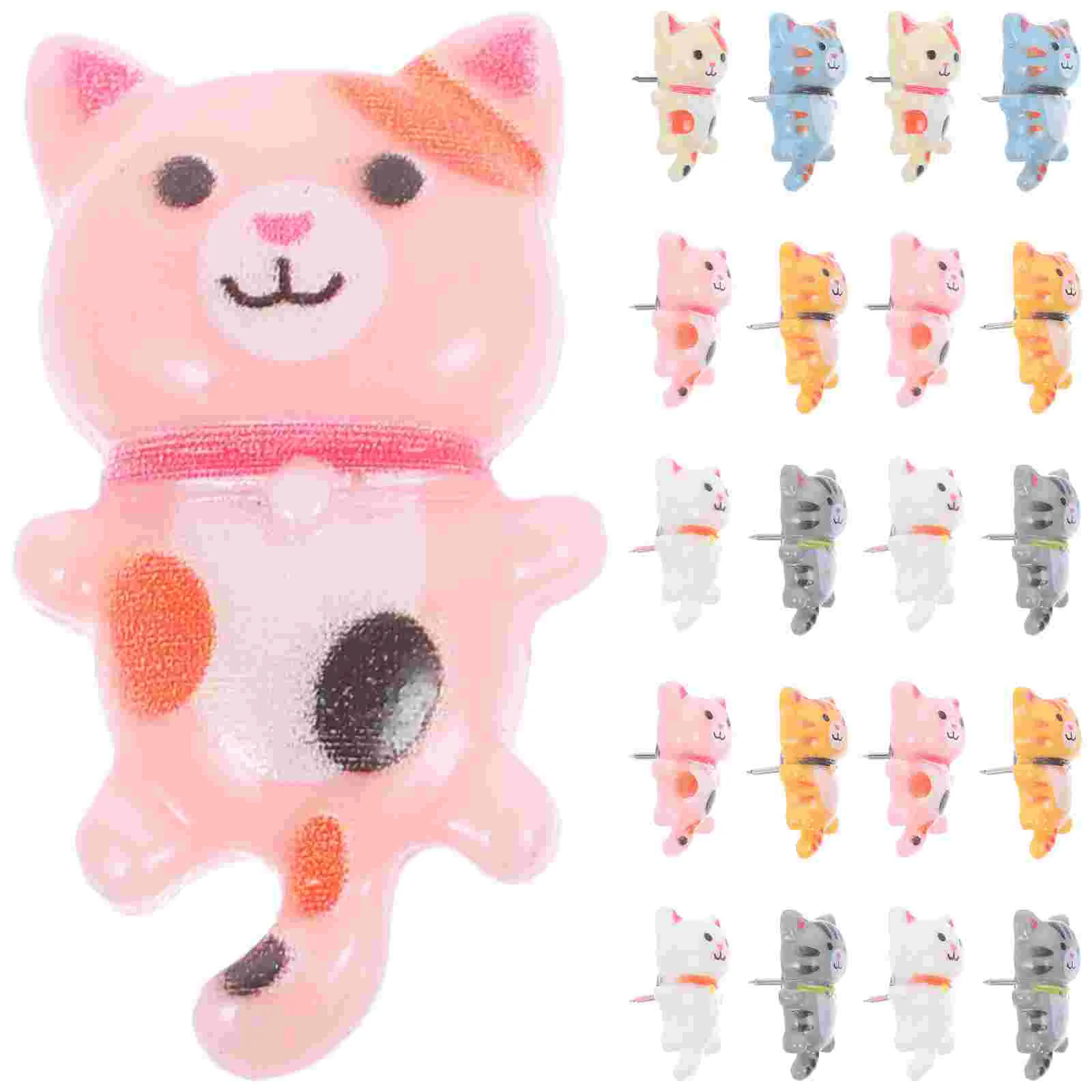 

30 Pcs Decorate Long Tail Cat Pushpin Office Desk Decorations Thumb Tacks Resin Pins Cork Board