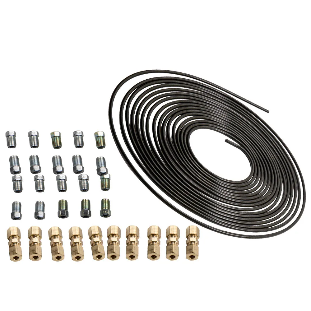 

New 10M Brake Line Brake Pipe 4.75 MM + 20 Screw Connections + 10 Copper Connectors