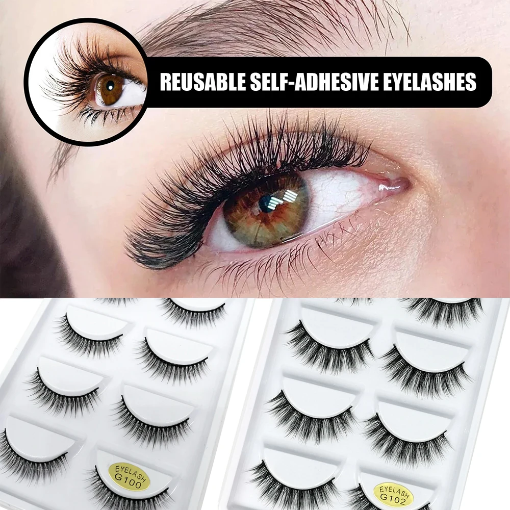 5 пар 3D импортные волоконные ресницы натуральные драматические Накладные