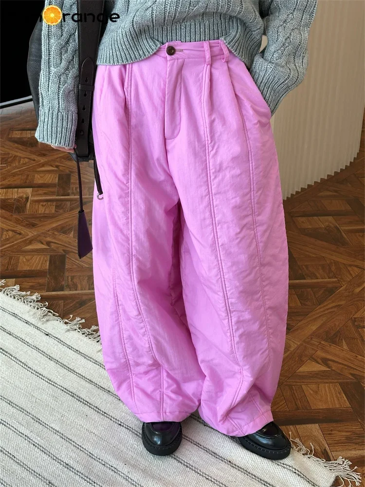 Женские плиссированные брюки с хлопковой подкладкой