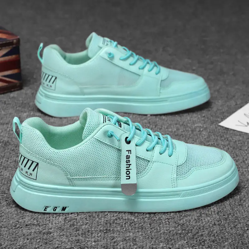 

Summer Breathable Sneakers Men Fashion 2023 New Mesh Sports Shoes All-match Boys Flat White Shoes Male Teenagers Sneakers