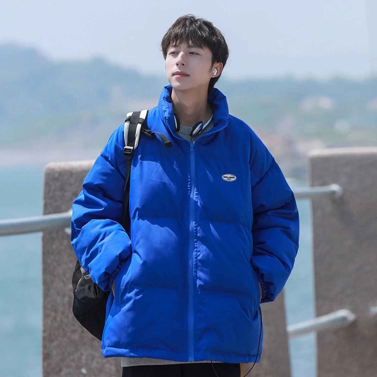 Рисунок 5 - Свободная Мужская куртка-пуховик с воротником-стойкой