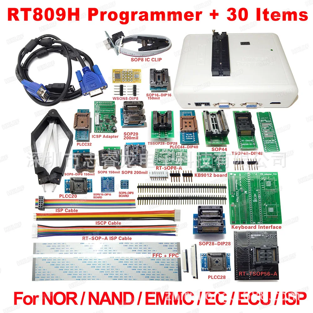 Фото Набор из 30 предметов, программатор IFIX RT809H, программатор для NAND, EMMC, EC, MCU, NOR №1