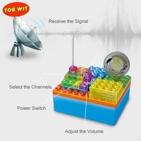 science electroninc educational elderly old people fm radio building block toyelementary school student fun learning experiment