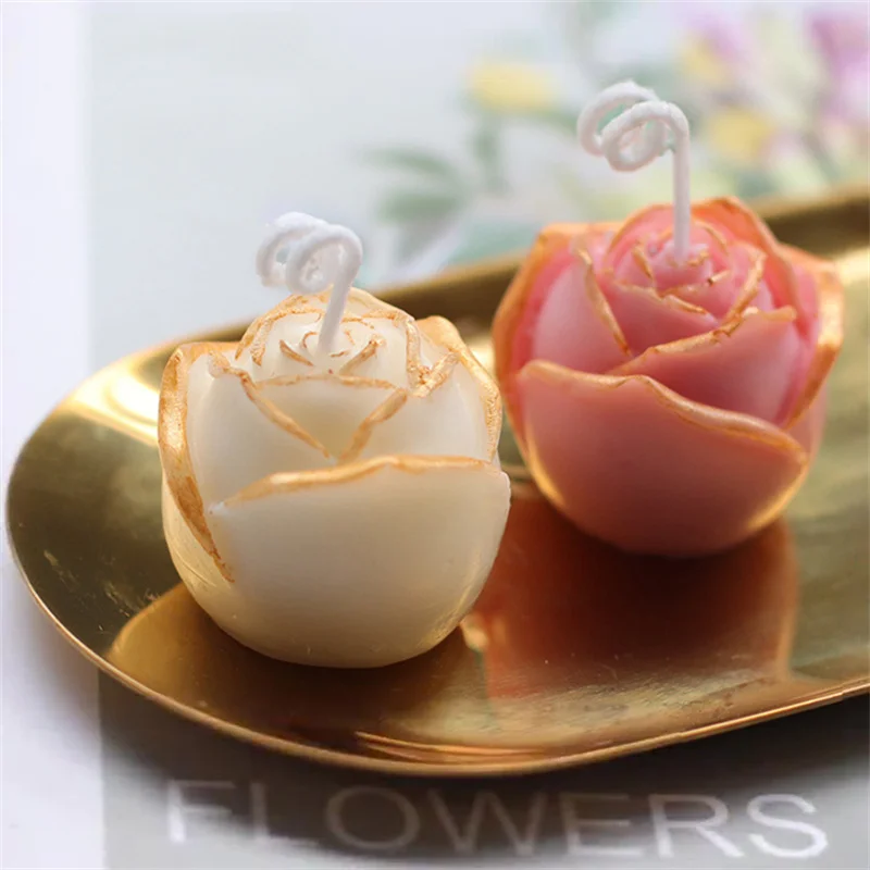 

3D Bloom Rose Flower Candle Silicone Mold DIY Handmade Aromatherapy Soap Mold Clay Resin Plaster Mold Ice Cube Fondant Cake Mold