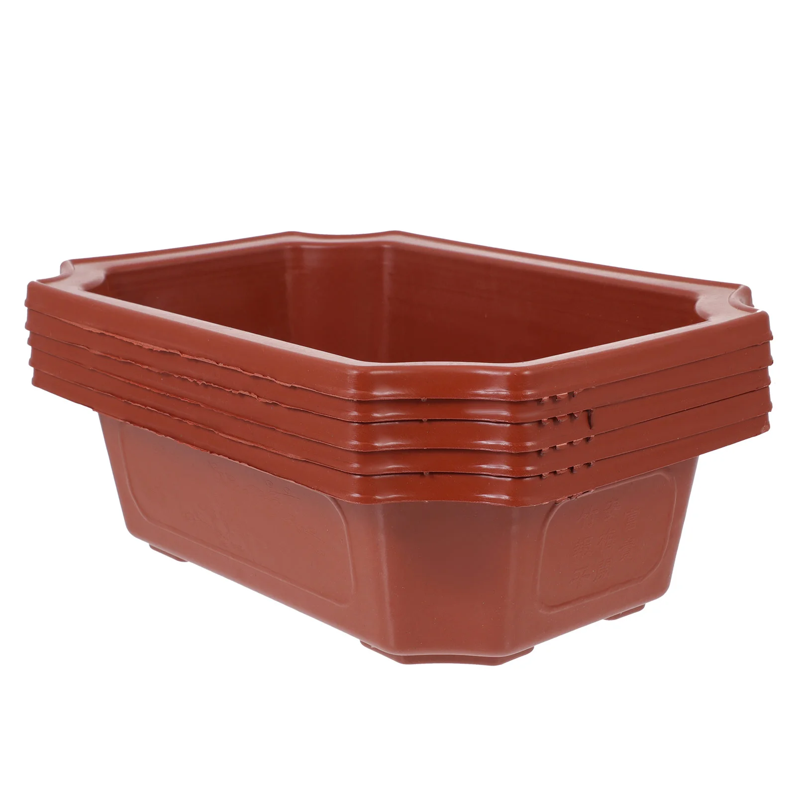 

5 Pcs Flowerpot Square Outdoor Planter Home Holder Plastic Decor Container Indoor