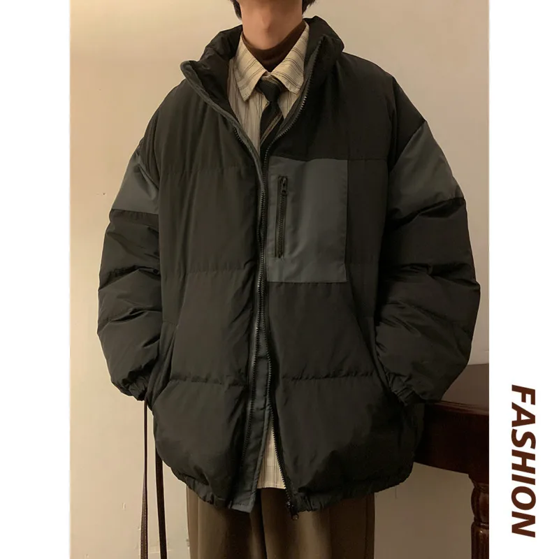 Winter Jacket Men Warm Fashion Retro Thicken Jacket Men Japanese Streetwear Loose Thick Short Coat Mens Parker Clothes M-2XL
