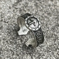 nostalgia viking runes tiwaz sowilo finger open ring gothic adjustable rings for women men accessories