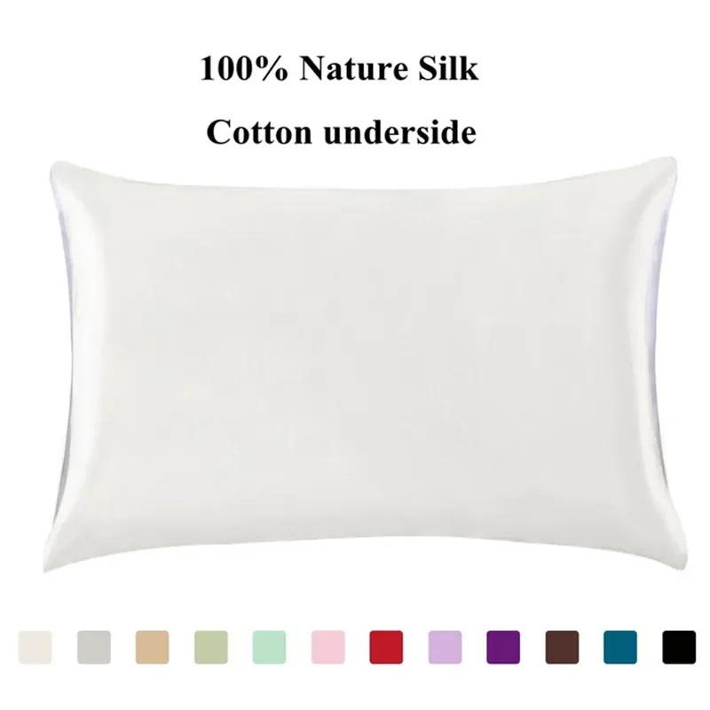

Silk Pillowcases One Side Free Shipping 100% Mulberry Pillow Case with Hidden Zipper for Hair and Skin Hypoallergenic