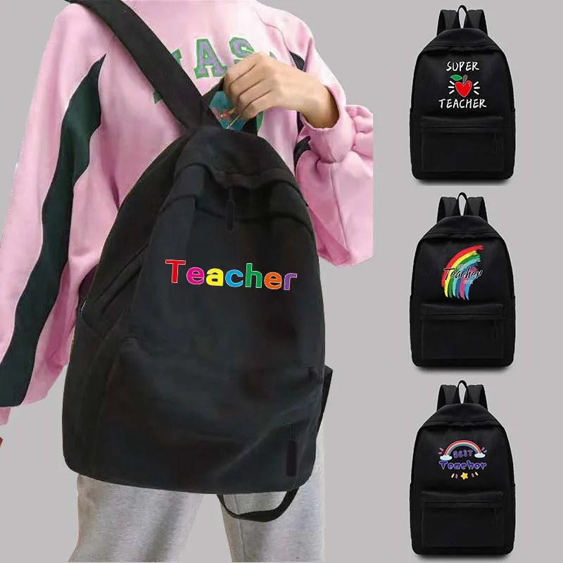 

Unisex Backpack Teen Canvas Sports Backpack College School Bag Casual Women's Teacher Pattern Backpacks Laptop Bags