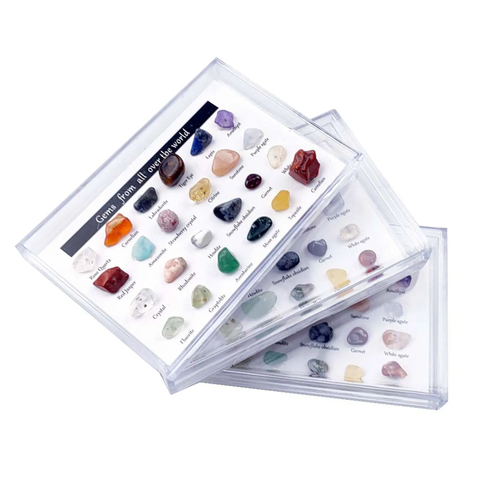 

24Pcs Natural Mineral Rough Stone Specimen Crystal Agate Stone Specimen Collection Gift Box For Kids Boys Birthday Gifts