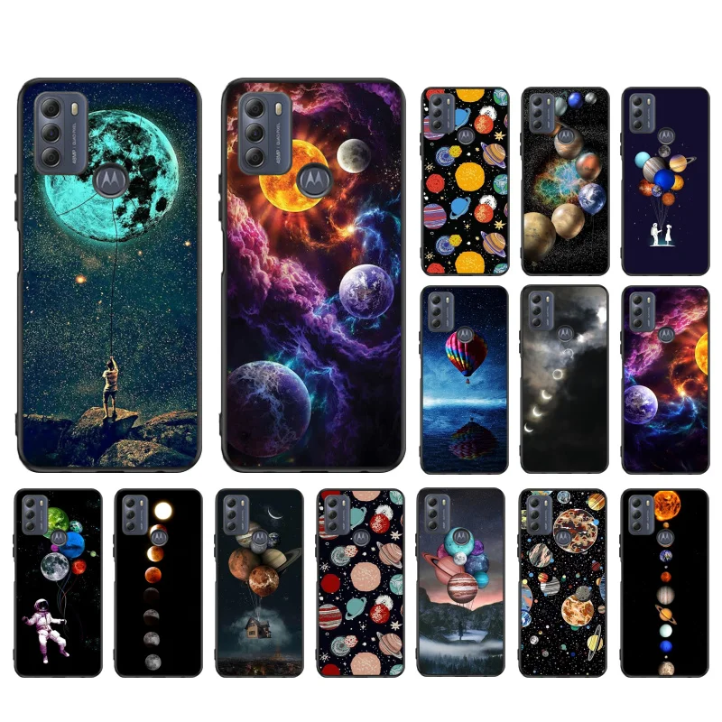 

Moon Stars Space Astronaut Case for Moto E22i E22 E32 E40 E20 Edge X30 20 Lite 20Pro 30 Neo Ultra Fusion E7Power E7 E6 Plus