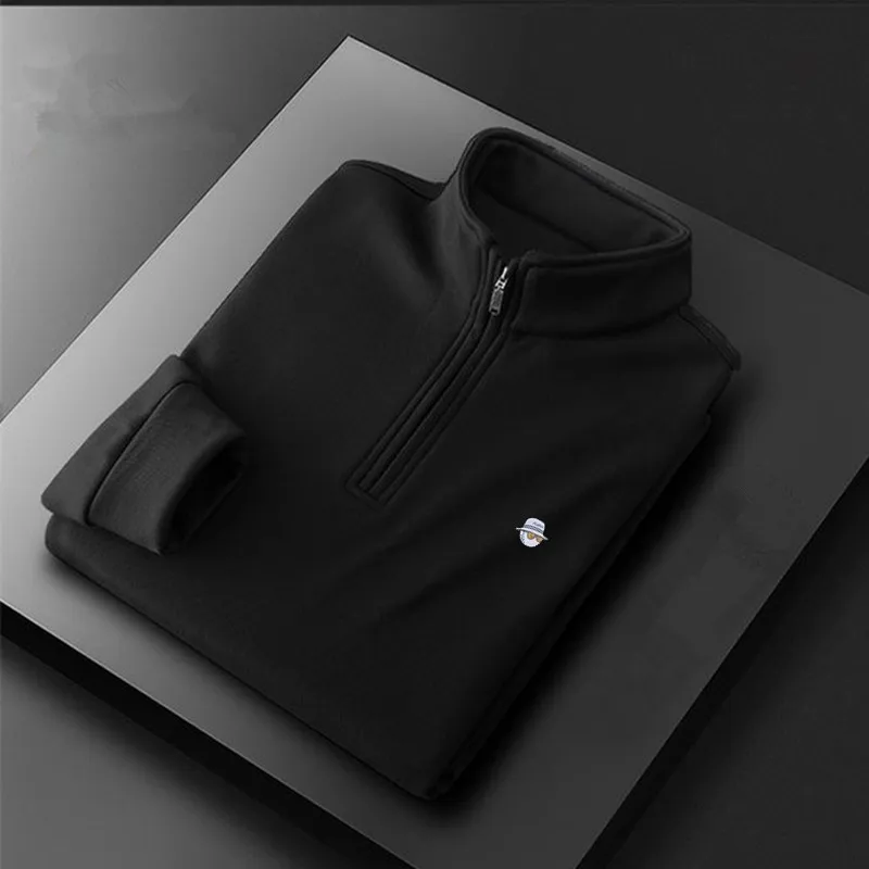 

High quality Elastic Men's Golf T-shirt Spring Long sleeve Sweater stand collar Fashion men golf Polo Shirt golf Uniform 7xl 8XL