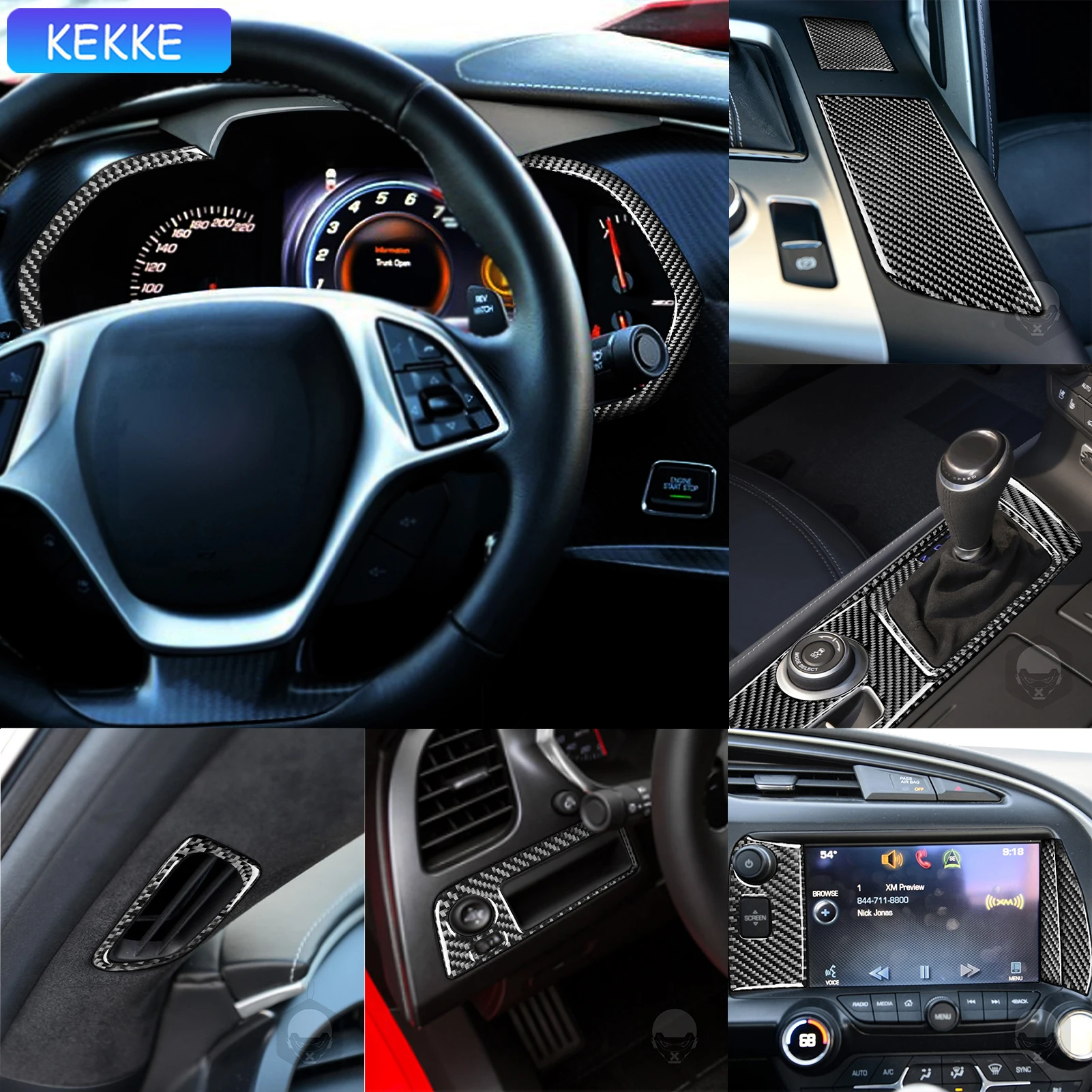 Для Chevrolet Corvette C7 2014-2019 из настоящего углеродного волокна приборная панель отделка