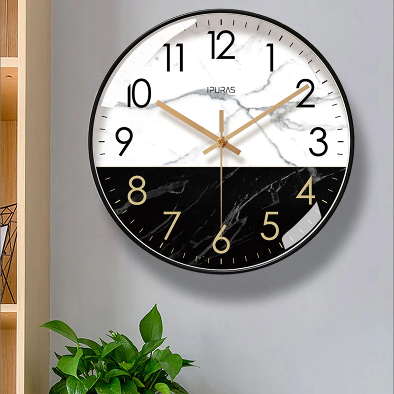 

Часы настенные кварцевые в скандинавском стиле, черные современные креативные тихие украшения для спальни, кухни, гостиной, WSW100XP