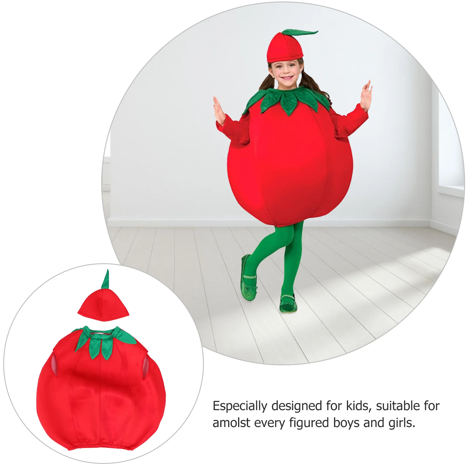 

Tomato Kids Clothes Unisex Dress Props Festival Cosplay Costumes Stage Accessories