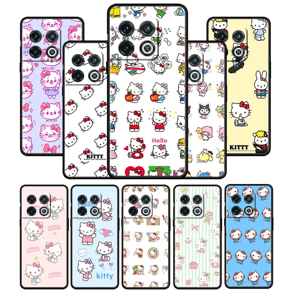 

Case Cover for Oneplus 1+ 9 8 7 7T 8T 9R 9RT 10 Pro Nord N10 N100 N200 CE 2 5G Trend Cell Full Hello Kitty Characters Tile