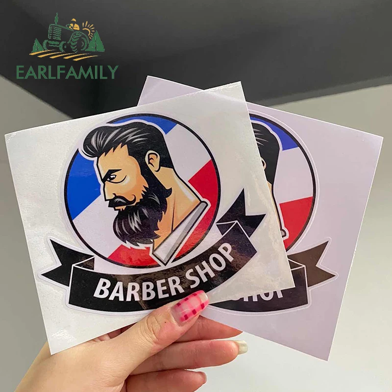 EARLFAMILY 13cm for Barber Shop Auto Decal DIY Occlusion Scratch Fashion Decals 3D Car Stickers Decoration Suitable VAN RV - купить по