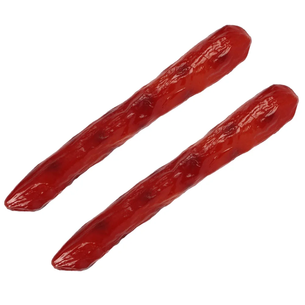 

2 Pcs Toy Artificial Sausage Prop Model Realistic Food Kitchen Fake Ornament Pvc