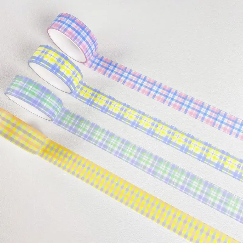 

Colorful plaid star and paper tape cute girl heart hand account collage decorative sticker tape