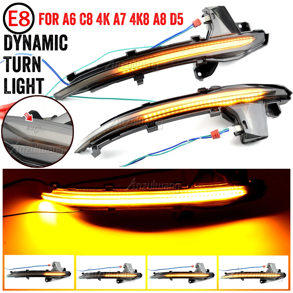 

For Audi A6 C8 4K A7 4K8 A8 D5 2018 - 2020 Flowing Water Flashing Mirror Lamp Dynamic Blinker LED Turn Signal Light Car Styling