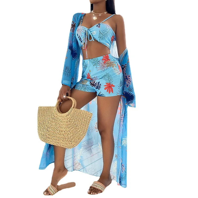 Новинка 2021 летний купальник комплект из трех предметов с нагрудной подушечкой и