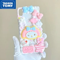 takara tomy hello kitty for iphone13 13 pro 13 pro max cute case for iphone 12 12 pro 12 promax cream glue mobile phone case