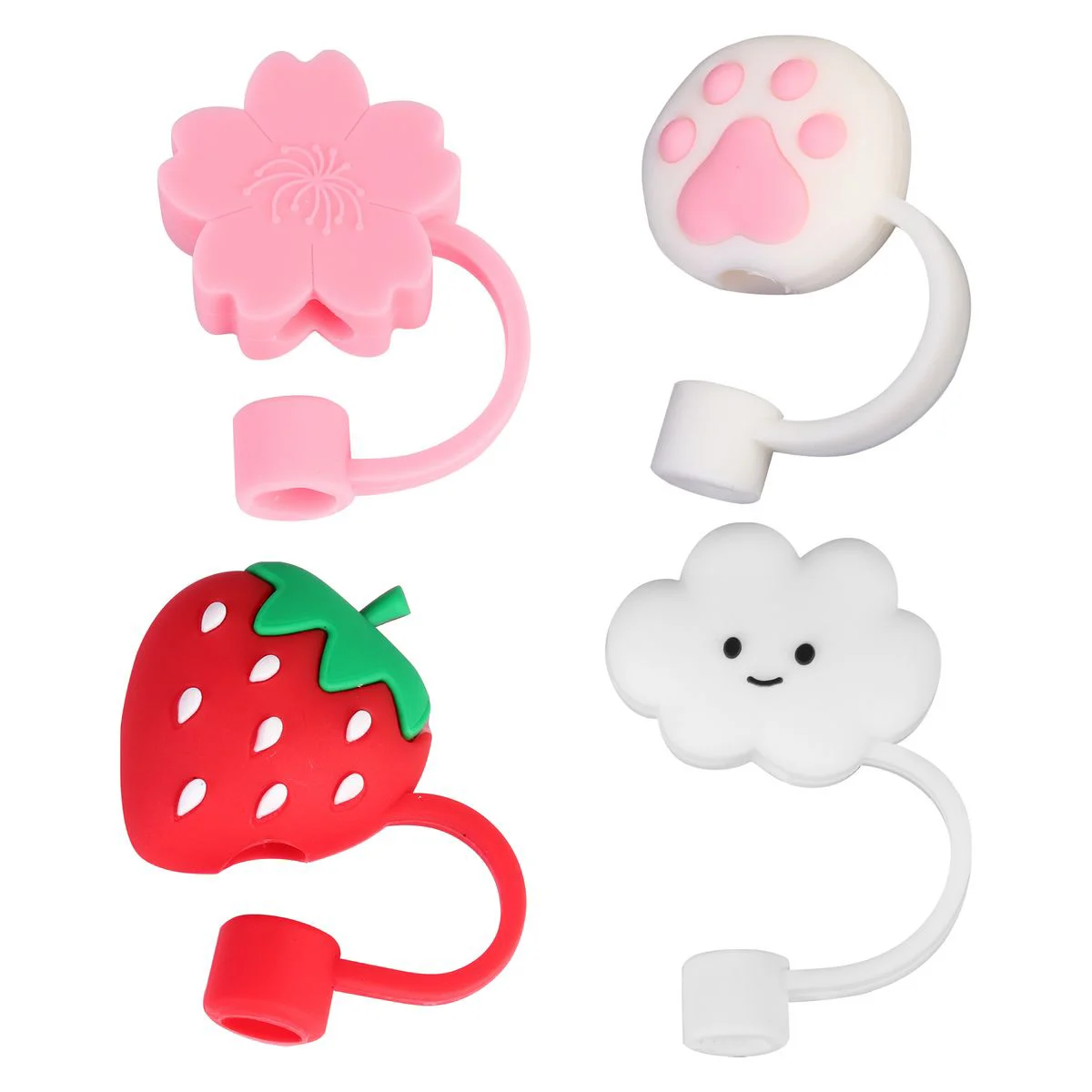 

Straw Cover Silicone Covers Tips Cap Caps Protector Straws Drinking Reusable Toppers Plug Plugs Topper Tumblers Tip Cute Cloud