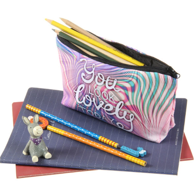 

Портативная Женская дорожная сумка для хранения туалетных принадлежностей, органайзер из полиэстера с узором, водонепроницаемая женская к...